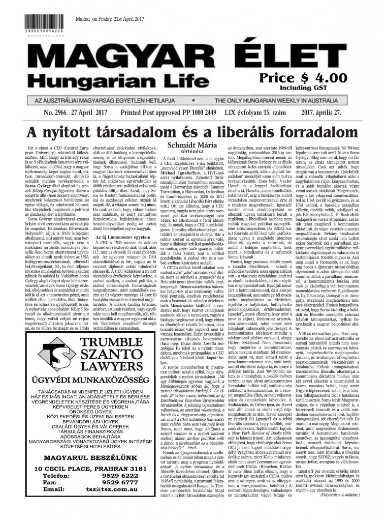 cimlap Magyar Elet 2017. Apr. 27