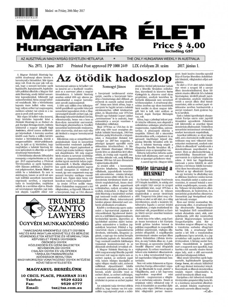 cimlap Magyar Elet 2017. Jun.1