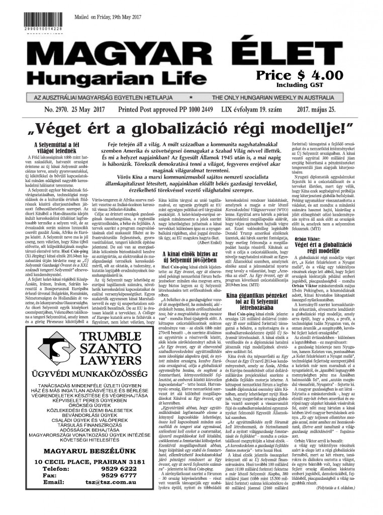 cimlap Magyar Elet 2017. Maj. 25