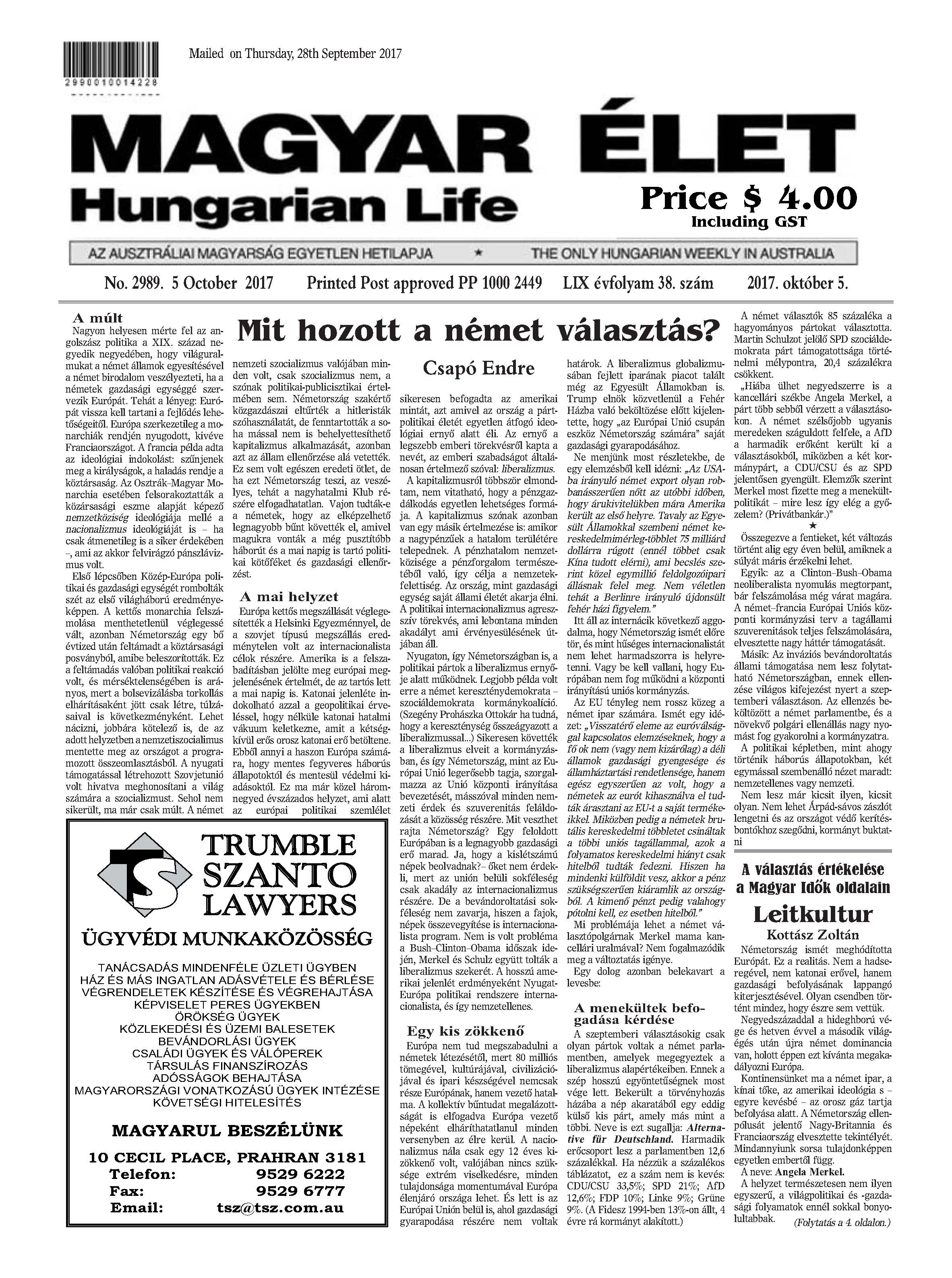 cimlap Magyar Elet 2017. okt.5.