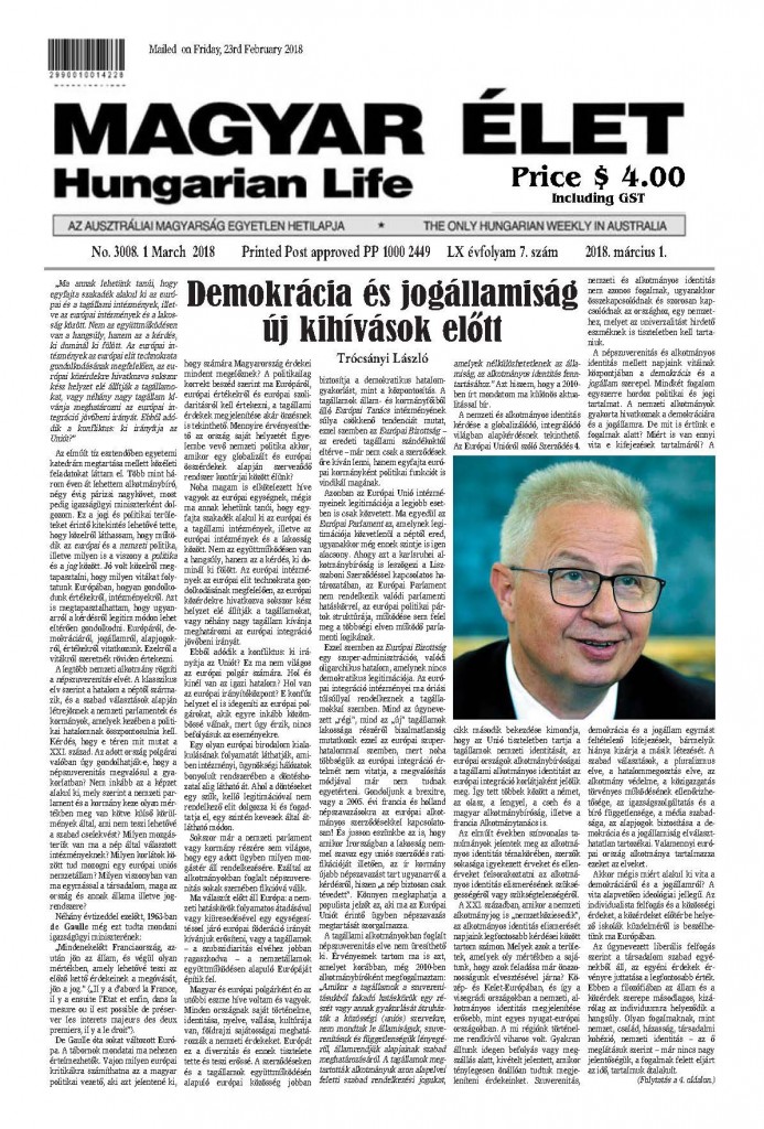 1-cimlap Magyar Elet 2018. márc. 1