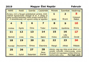 1-Magyar Élet Naptár 2019 Feb. A4 (MAGYAR NAPTÁR)