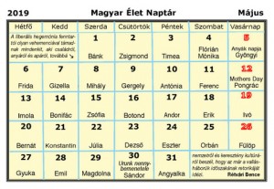 1-Magyar Élet Naptár 2119 május 2 up (MAGYAR NAPTÁR)