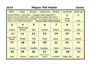 1-Magyar Élet Naptár 2019 Június (MAGYAR NAPTÁR)